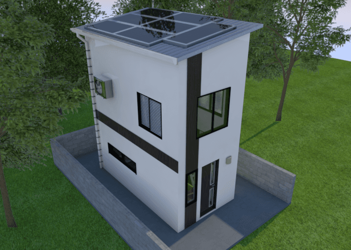 Figure 2 — Front elevation with dimensions and glazing layout.